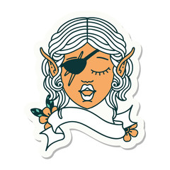 elf rogue character face sticker