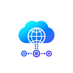 cloud, network icon on white