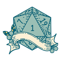natural one d20 dice roll illustration