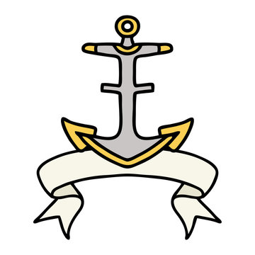 tattoo with banner of an anchor