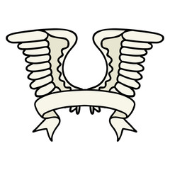 tattoo with banner of a wing