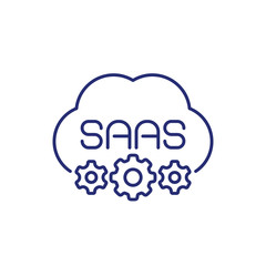 Saas icon on white, line