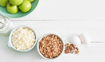 Clean eating healthy cooking ingredients. Food frame. Superfoods concept. Fitness Breakfast.Healthy eating and food, dieting, vegetarian kitchen, cooking concept and weigh loss.Fresh food on table