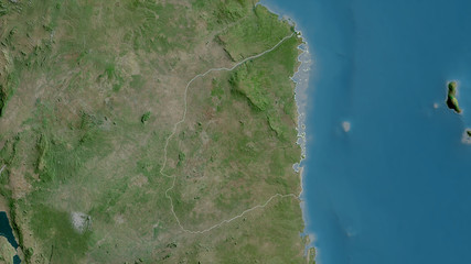 Cabo Delgado, Mozambique - outlined. Satellite © Yarr65