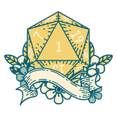 natural one d20 dice roll illustration