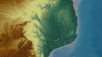 Gaza, Mozambique - outlined. Relief