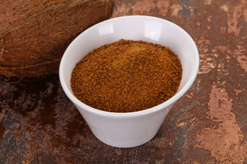 Coconut brown sugar in the bowl