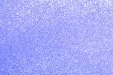 Bathtub foam. Detergent soap bubble and suds for bath. Shampoo. Vibrant fizz and splash. Realistic water frame and border. 3d vector illustration template. Purple colorful liquid bathtub foam 