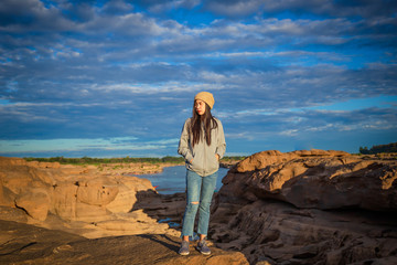 Naklejka premium Thailand, Hiking, Teenager, Above, Adventure