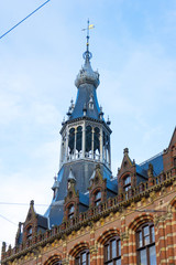 Fototapeta na wymiar Beautiful architecture of Magna Plaza shopping center, the former main post office in Amsterdam, Netherlands 