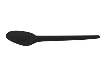 Black plastic spoon. vector illustration