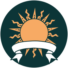 icon with banner of a sun