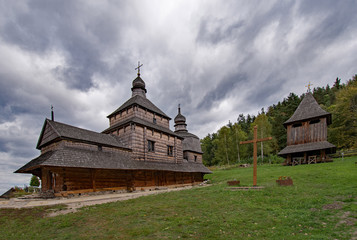 The Church of the Holy Spirit at Potelytsch, Ukraine is part of the Unesco world heritage site Wooden Tserkvas of the Carpathian Region