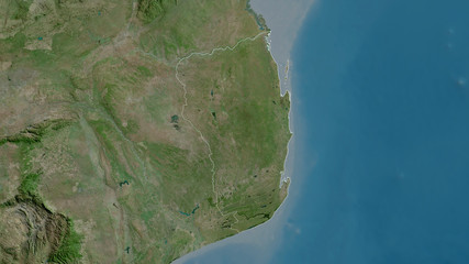 Inhambane, Mozambique - outlined. Satellite