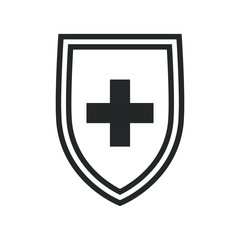Medical immune shield icon. Immune system concept. Protection health sign isolated on white background. Vector illustration 