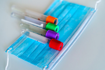 Medical mask. Medical flask isolate. Coronavirus. Kovid 19. Pandemic concept.