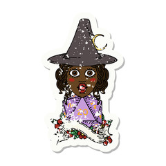 human mage with natural 20 D20 dice roll illustration