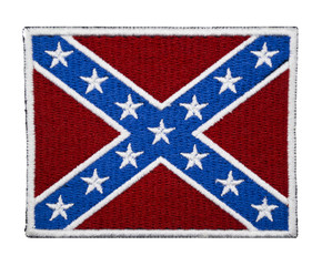 The embroidered patch. Attributes for bikers, rockers and metalheads. Patch with the flag of the confederation.