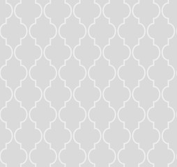 Fototapeta premium Gray arabic seamless pattern grid lantern shapes