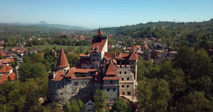 Aerial View to the Bran "Dracula: Castle in Brasov, Romania