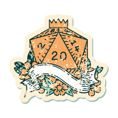 natural twenty D20 dice roll illustration