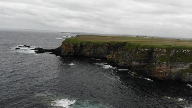 Aerial footage of Scotlands coastline just out with Wick showing a number of headlands and bays down the very vast coastline of Northern Scotland. Captured during the North Coast 500.
