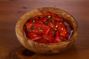 Pickled bell pepper with herbs