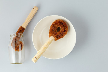 Natural Coconut Bristle Brush for House Cleaning