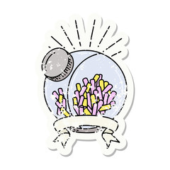 grunge sticker of tattoo style jar of candy