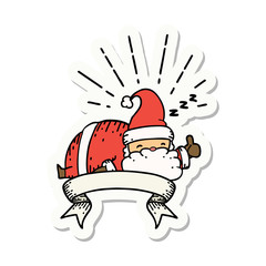 sticker of tattoo style santa claus christmas character sleeping