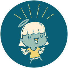 icon of tattoo style singing angel