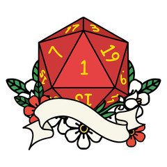 natural one d20 dice roll illustration