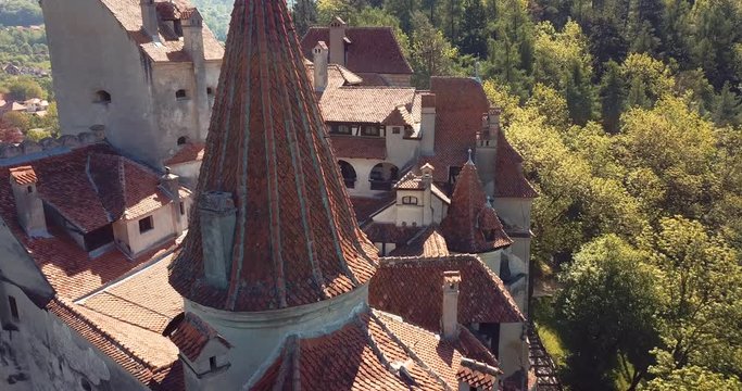 Aerial View to the Bran "Dracula: Castle in Brasov, Romania