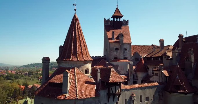 Aerial View to the Bran "Dracula: Castle in Brasov, Romania