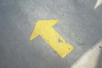 Forward and right signs on the road