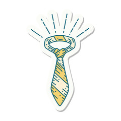 sticker of tattoo style office tie