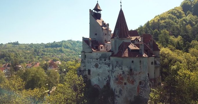 Aerial View to the Bran "Dracula: Castle in Brasov, Romania