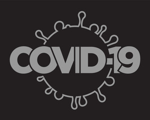 Coronavirus 2019 virus covid 19 vector illustration. Infection logo. Corona flu lettering text. Symbol world epidemic protection