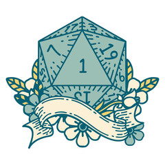 natural one d20 dice roll illustration