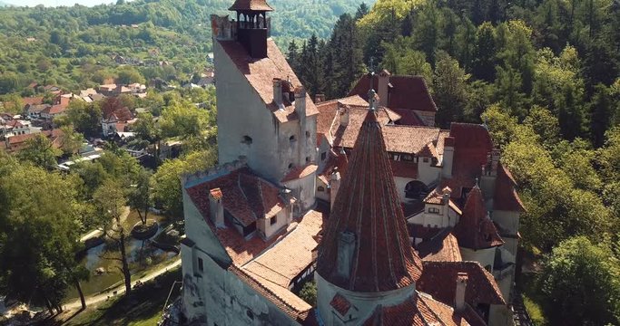 Aerial View to the Bran "Dracula: Castle in Brasov, Romania