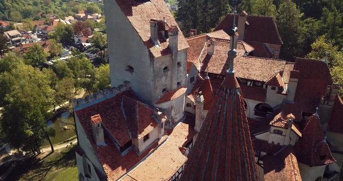 Aerial View to the Bran "Dracula: Castle in Brasov, Romania