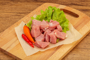 Raw pork meat for cooking