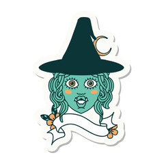 half orc witch character face sticker