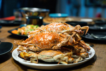 grilled crabs on a plate.
