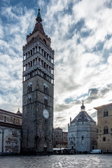 Fototapeta na wymiar Scenic view of Pistoia Cathedral (Cattedrale di San Zeno) and Baptistry, Tuscany, Italy