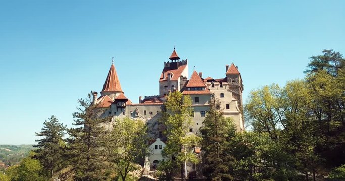 Aerial View to the Bran "Dracula: Castle in Brasov, Romania