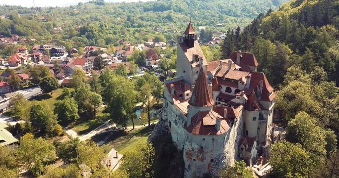 Aerial View to the Bran "Dracula: Castle in Brasov, Romania