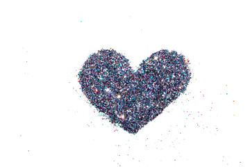 Fototapeta na wymiar Heart Love Shapes Made of Glitter for Background