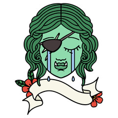 crying orc rogue character face illustration