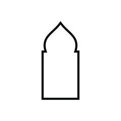 The mosque door icon design is isolated on a white background. Vector illustration. EPS 10.
